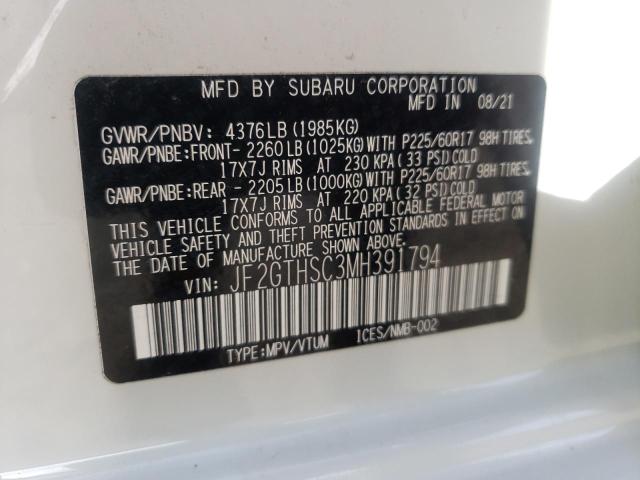 JF2GTHSC3MH391794 Subaru Crosstrek Sport