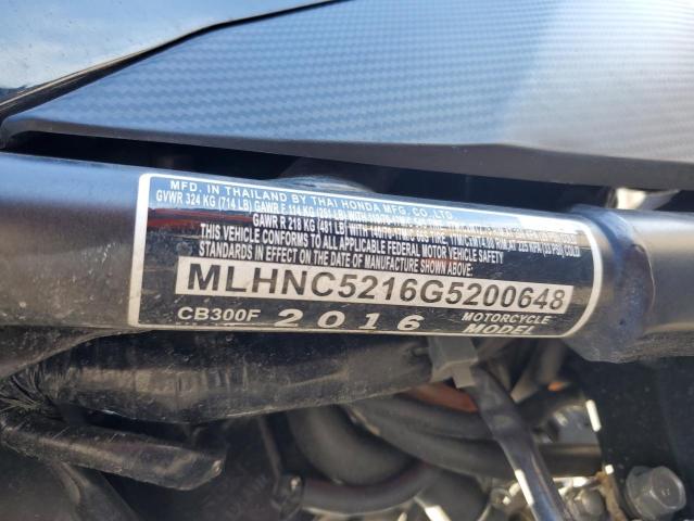 2016 HONDA CB300 F MLHNC5216G5200648