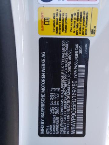 2015 BMW 650 I WBAYP9C55FD169780