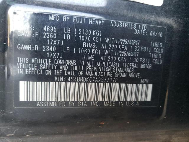 4S4BRDKC7A2377178 Subaru Outback 3.6r Limited