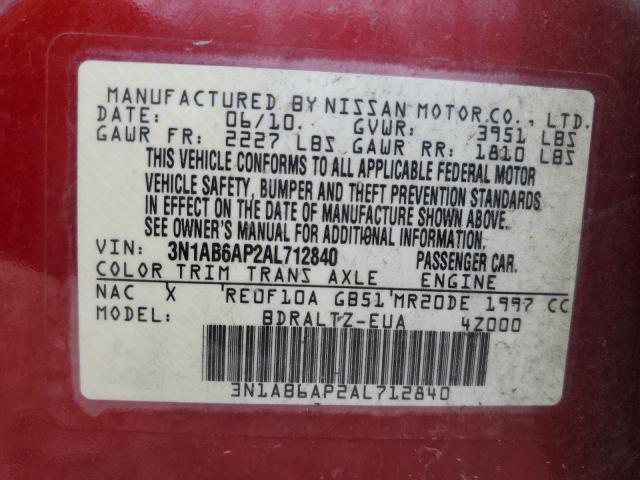3N1AB6AP2AL712840 Nissan SENTRA 2.0