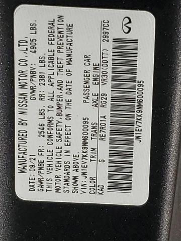 2022 INFINITI Q60 LUXE - JN1EV7KK9NM600095