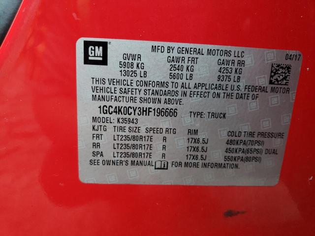 2017 CHEVROLET 3500 HD 1GC4K0CY3HF196666