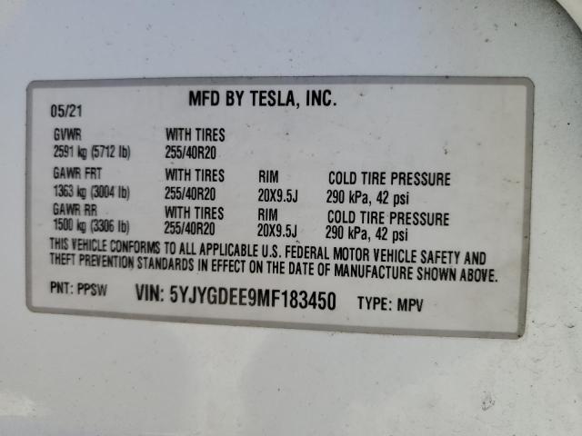 5YJYGDEE9MF183450 Tesla Model Y