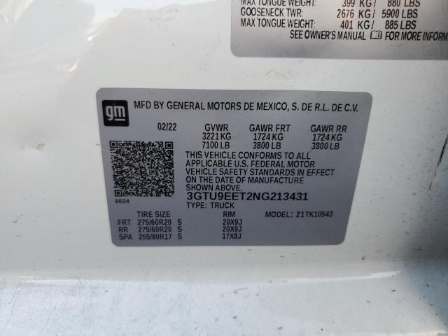 2022 GMC SIERRA LIM 3GTU9EET2NG213431