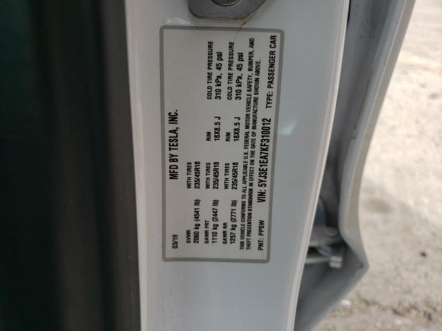 5YJ3E1EA7KF310012 Tesla MODEL 3