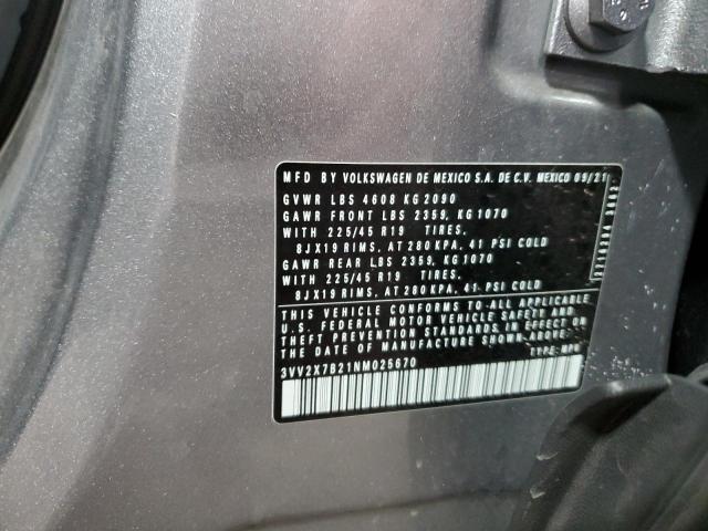 2022 VOLKSWAGEN TAOS SEL 3VV2X7B21NM025670