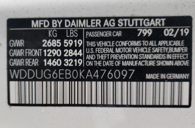 2019 MERCEDES-BENZ S 450 4MAT WDDUG6EB0KA476097