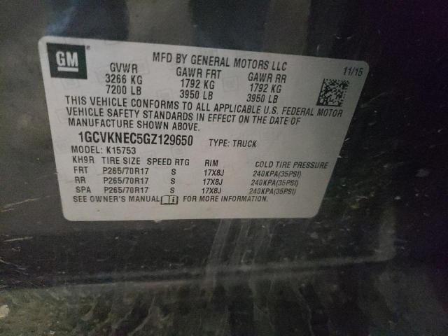 2016 CHEVROLET K1500 1GCVKNEC5GZ129650