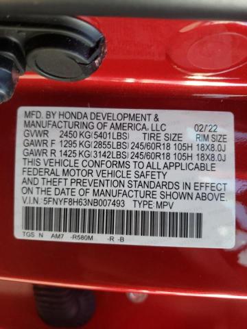 2022 HONDA PASSPORT 5FNYF8H63NB007493
