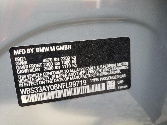 2022 BMW M3 COMPETI WBS33AY08NFL99719