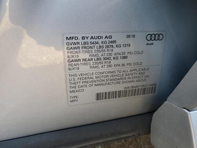 WA1BNAFY3K2114380 2019 AUDI Q5 - Image 10