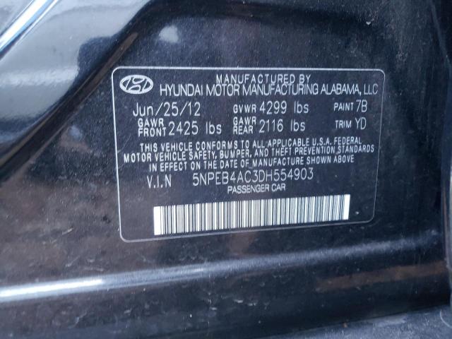 VIN 5NPEB4AC3DH554903 2013 HYUNDAI SONATA no.10