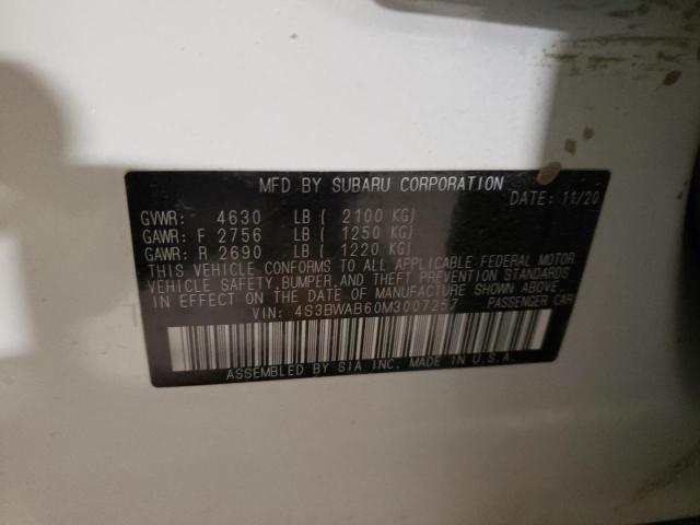 2021 SUBARU LEGACY 4S3BWAB60M3007257