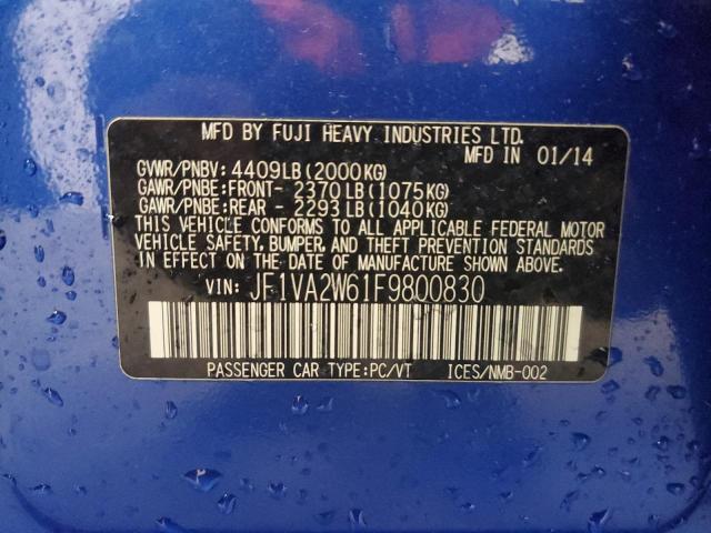 2015 SUBARU WRX STI LA JF1VA2W61F9800830