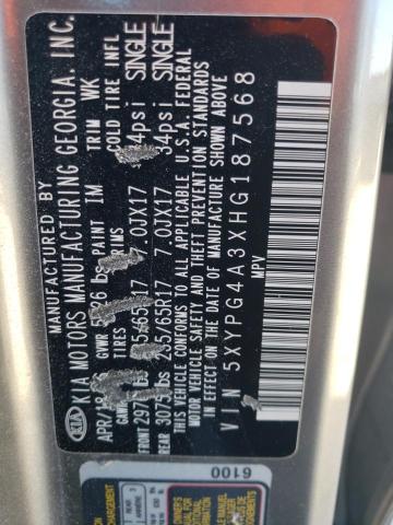 5XYPG4A3XHG187568 KIA SORENTO LX