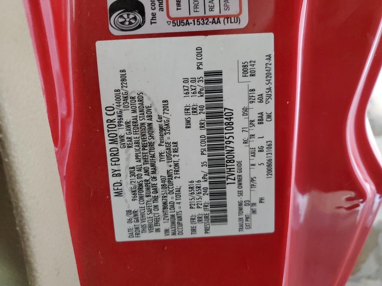 1ZVHT80N795108407 2009 Ford Mustang