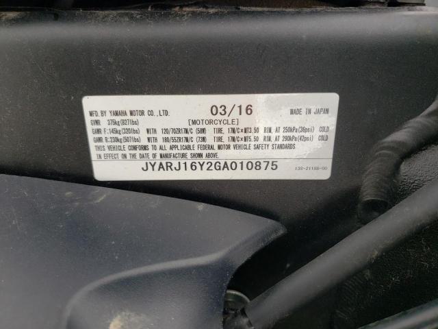 2016 YAMAHA YZFR6 C JYARJ16Y2GA010875
