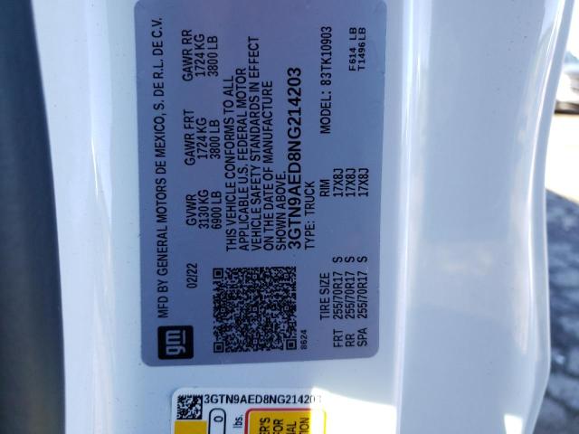 2022 GMC SIERRA LIM 3GTN9AED8NG214203