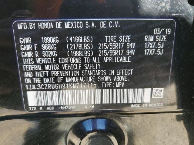 2019 HONDA HR-V TOURI 3CZRU6H91KM717115