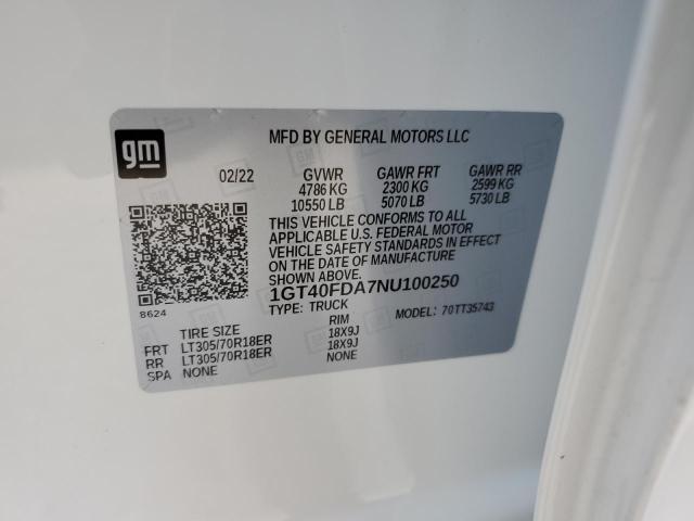 2022 GMC HUMMER EDI 1GT40FDA7NU100250
