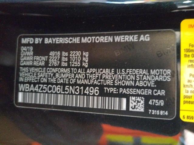 2020 BMW 440I WBA4Z5C06L5N31496