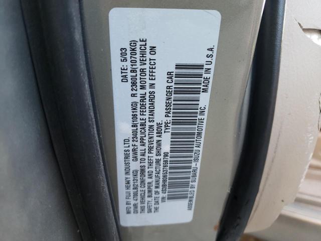 4S3BH806537659790 Subaru Legacy Outback H6 3.0 Ll Bean