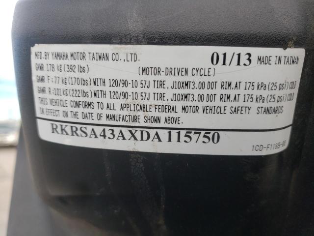 2013 YAMAHA YW50 F RKRSA43AXDA115750