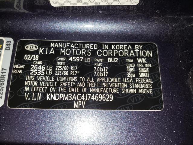 KNDPM3AC4J7469629 KIA Sportage Lx