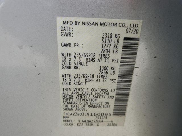 5N1AZ2BJ3LN160095 Nissan MURANO SV