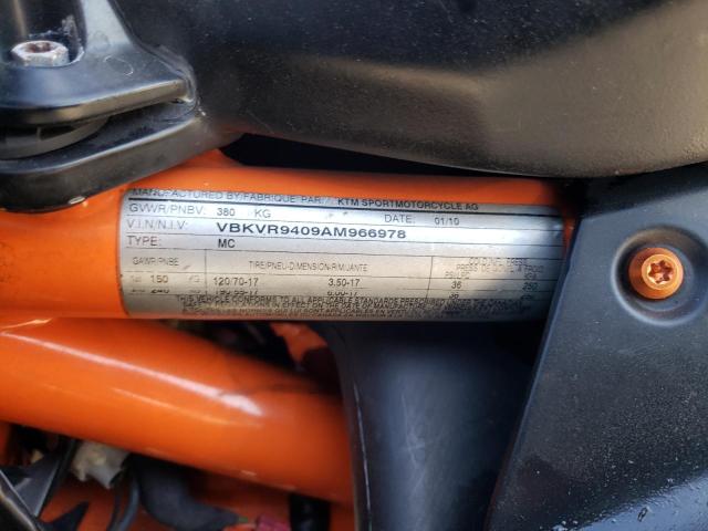 2010 KTM 1190 RC8 VBKVR9409AM966978