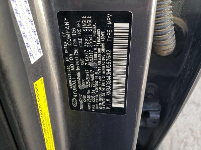 2017 HYUNDAI TUCSON LIM - KM8J33A43HU567642