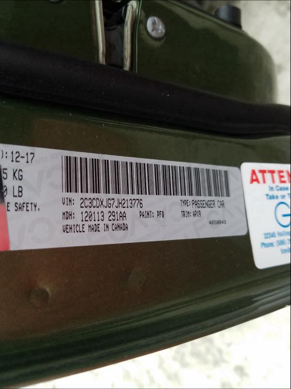 2018 DODGE CHARGER GT 2C3CDXJG7JH213776