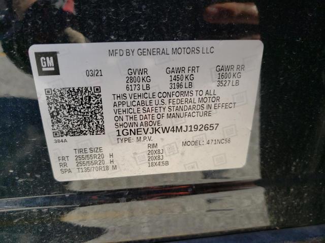 2021 CHEVROLET TRAVERSE R 1GNEVJKW4MJ192657
