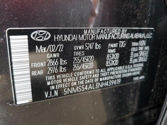 2022 HYUNDAI SANTA FE C 5NMS54AL3NH439419