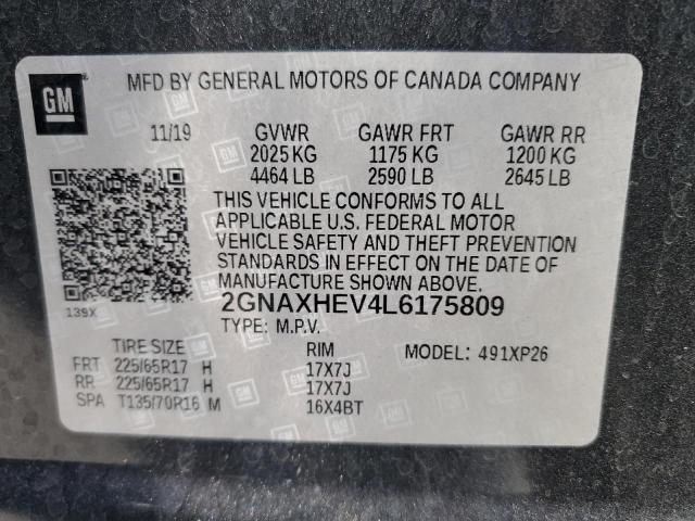 2020 Chevrolet Equinox Ls VIN: 2GNAXHEV4L6175809 Lot: 49140514