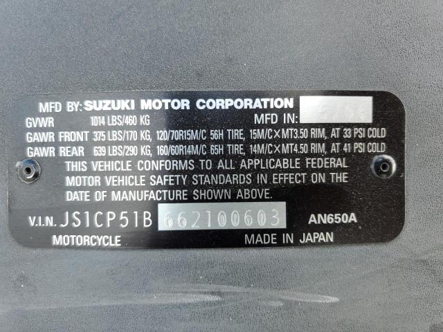 2006 SUZUKI AN650 AK6 JS1CP51B662100603