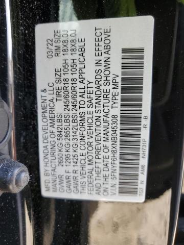 2022 HONDA PILOT TRAI 5FNYF6H8XNB045308