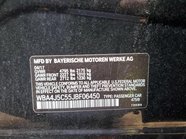 2018 BMW 440I GRAN WBA4J5C55JBF06450