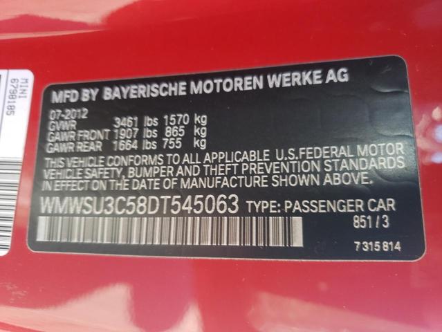 WMWSU3C58DT545063 Mini Cooper