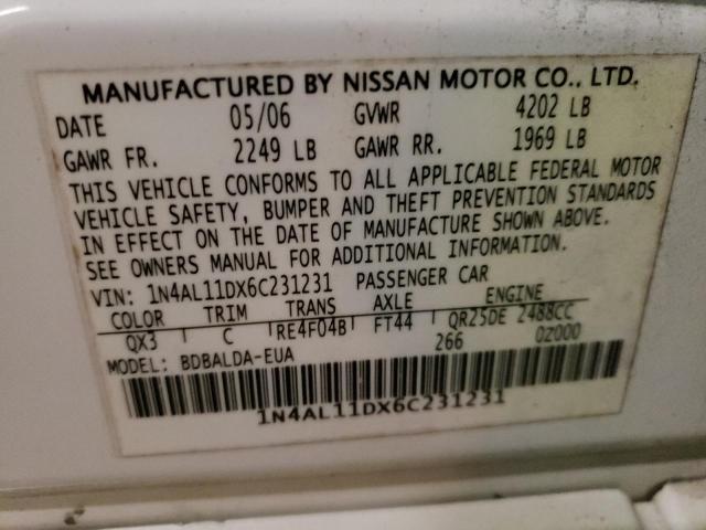 1N4AL11DX6C231231 | 2006 Nissan altima s