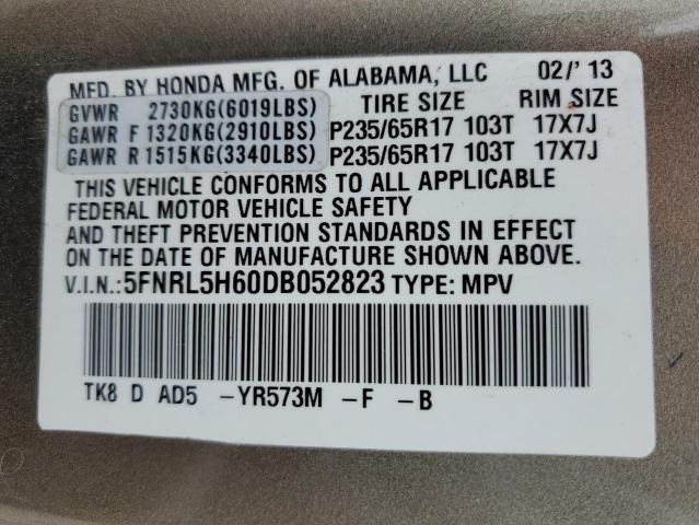 VIN 5FNRL5H60DB052823 2013 HONDA ODYSSEY no.10