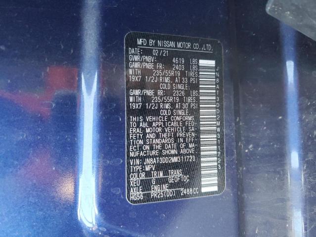 2021 NISSAN ROGUE PLAT JN8AT3DD2MW311723