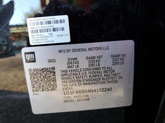 2022 CHEVROLET BOLT EV 2L 1G1FX6S04N4102240