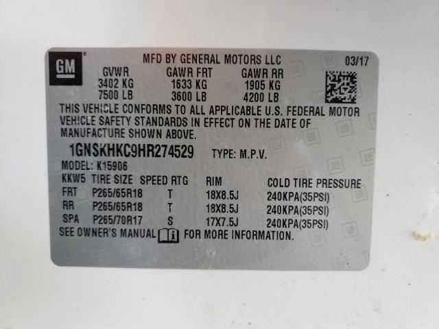 1GNSKHKC9HR274529