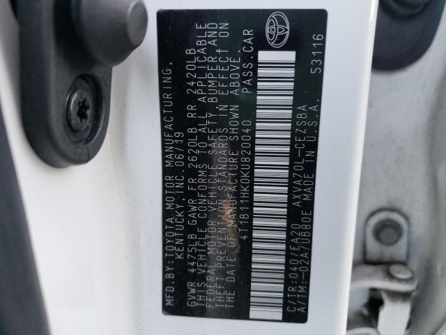 2019 TOYOTA CAMRY L - 4T1B11HK0KU820040