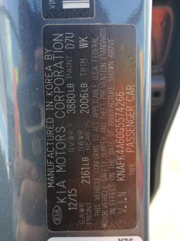 KNAFK4A60G5574266 KIA FORTE LX