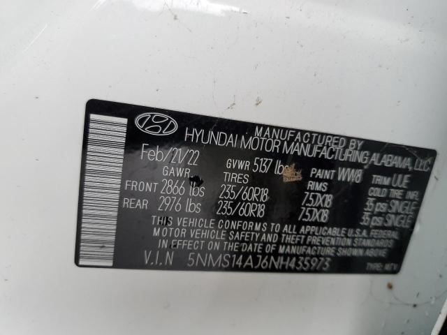 2022 Hyundai Santa Fe Se VIN: 5NMS14AJ6NH435973 Lot: 66950062