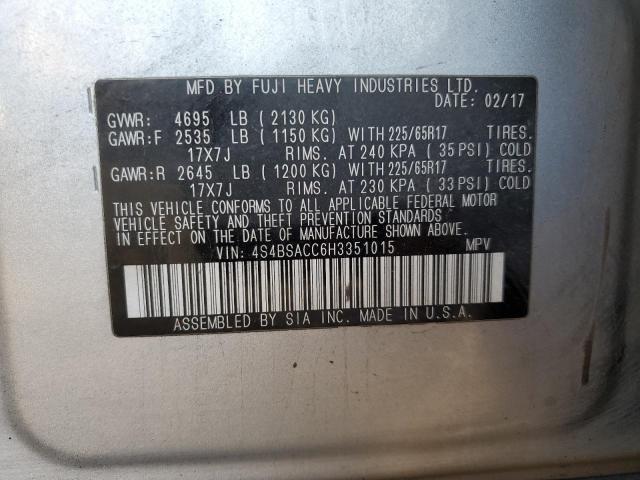4S4BSACC6H3351015 Subaru Outback 2.5i Premium