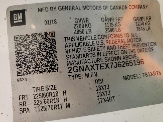 2018 CHEVROLET 150 EXP/CH 2GNAXTEX7J6265196